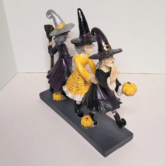 Witches Three Whimsical Statue Vintage Halloween Decor
